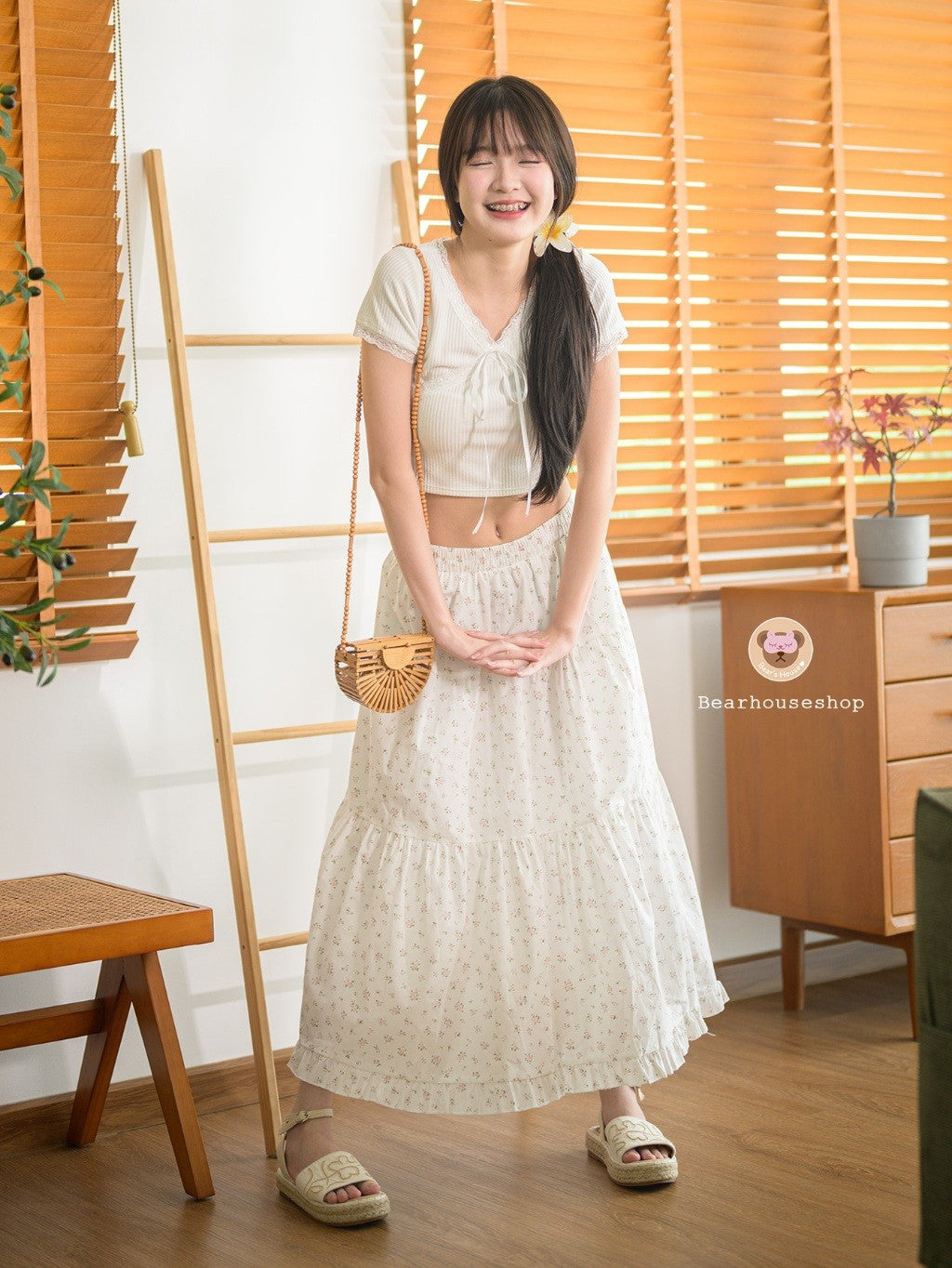 Toast Lace Top and Dearna Skirt